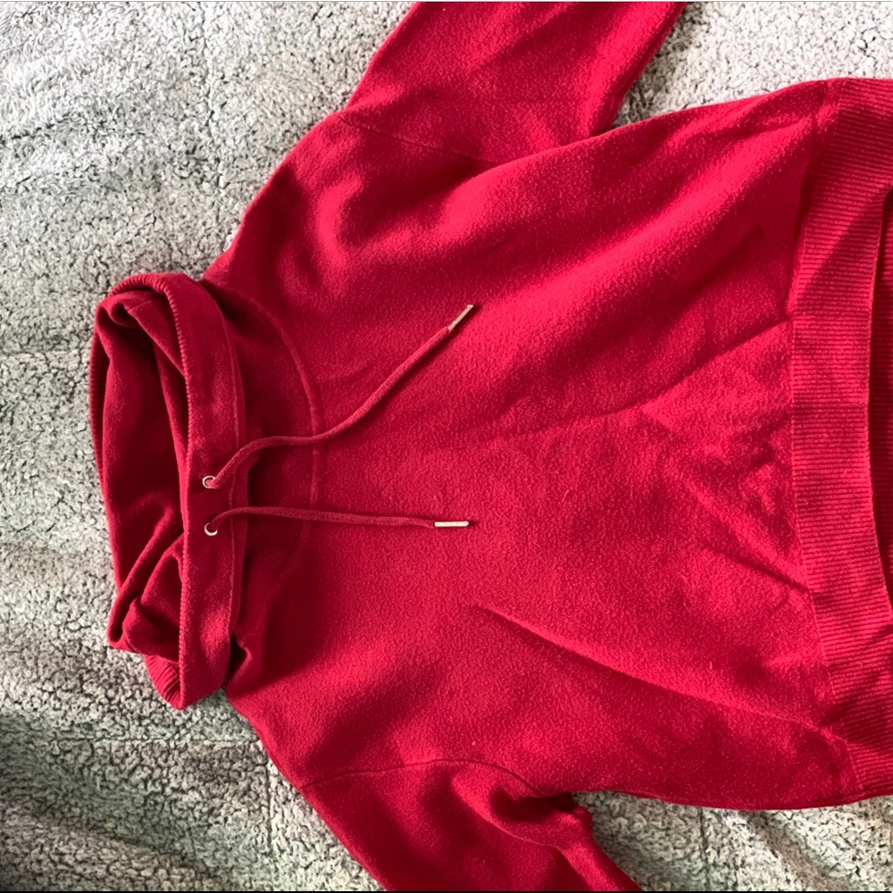 Red Cropped Hoodie
